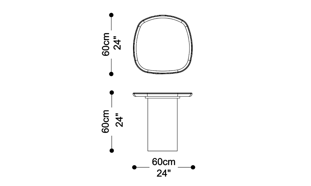Image of the main dimensions of the product